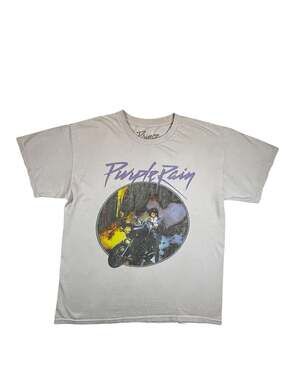 Prince Purple Rain Album Graphic T-Shirt - Light Grey